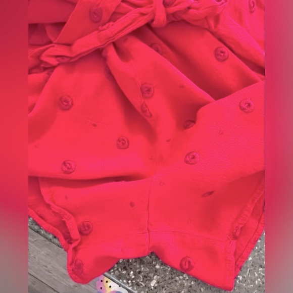 ANTHROPOLOGIE ETT:TWA Women’s M GREENBRIER EMBROIDERED Hot Pink Red ROMPER - Picture 10 of 11